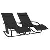 vidaXL Sun Lounger | Set of 2 | Black | Powder-coated steel, Textilene
