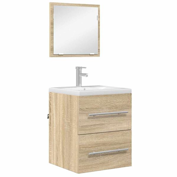 vidaXL Bathroom Furniture Set with Drawer Brown 41 x 38.5 x 48 cm