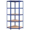 vidaXL 5-Layer Shelves 2 pcs Blue Steel&Engineered Wood