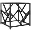 vidaXL Coffee Table with Black Glass Top 40x40x41 cm Steel