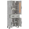 vidaXL Highboard Concrete Grey 69.5x34x180 cm Engineered Wood