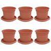 vidaXL Plant Pots 6 pcs Brick Red &Oslash; 12.5 x 10 cm Plastic