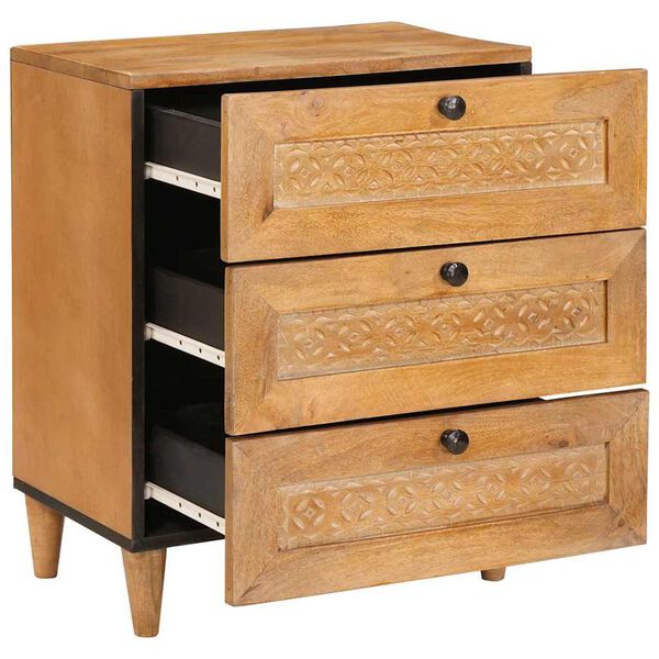 vidaXL Bedside Cabinet Light Brown 50 x 33 x 62 cm Solid Acacia wood