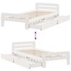 vidaXL Bed frame without Mattress White 75x190 cm Small Single Solid Wood Pine