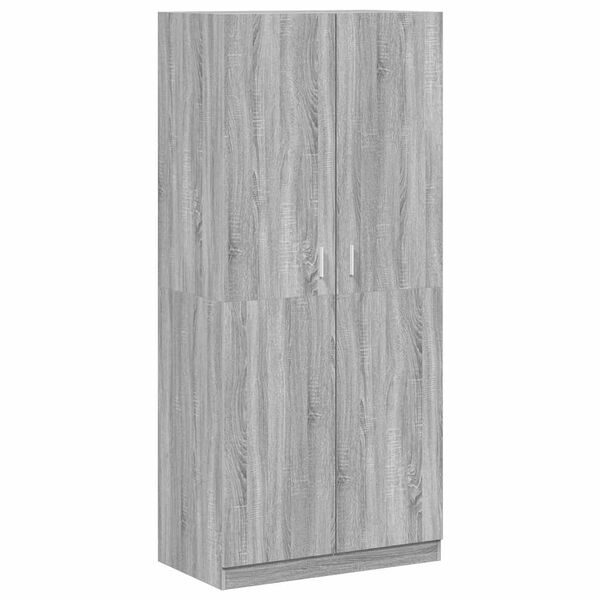 vidaXL Wardrobe Grey Sonoma 90x50x200 cm Engineered Wood
