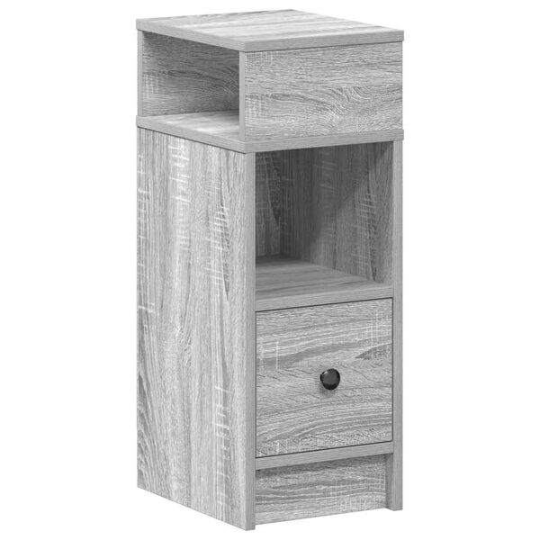 vidaXL Bedside Cabinet with Drawer Grey Sonoma 25x31x66 cm