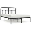 vidaXL Metal Bed Frame without Mattress with Headboard Black 150x200cm