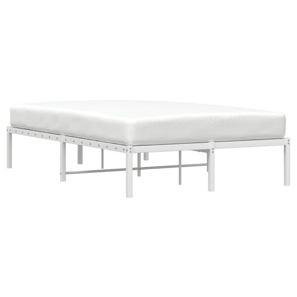 vidaXL Metal Bed Frame without Mattress White 120x200cm