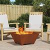 vidaXL Fire Pit Brown 60 x 60 x 30 cm Weather Steel