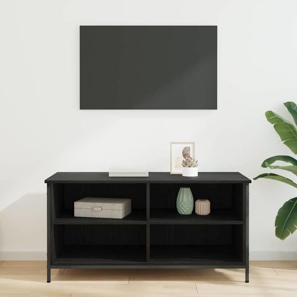 vidaXL TV Cabinet Black Oak 100 x 40 x 50 cm Engineered Wood
