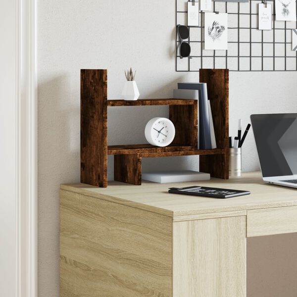 vidaXL Desk Organiser Smoked Oak 38.5x17x39 cm Engineered wood