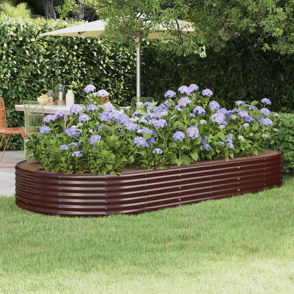 vidaXL Garden Raised Bed Galvanised Steel 296x140x36 cm Brown