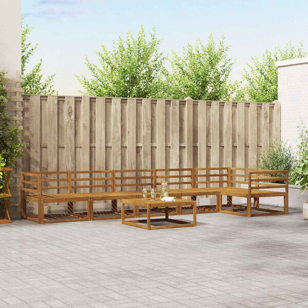 vidaXL Outdoor Sofa Set 7 pcs Natural Solid Acacia Wood
