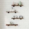 vidaXL Wall Shelves 4 pcs Smoked Oak 40x10x1.5 cm Engineered Wood