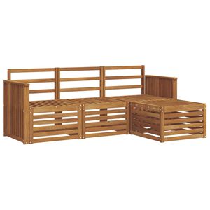 vidaXL Outdoor Sofa Set 4 pcs Natural