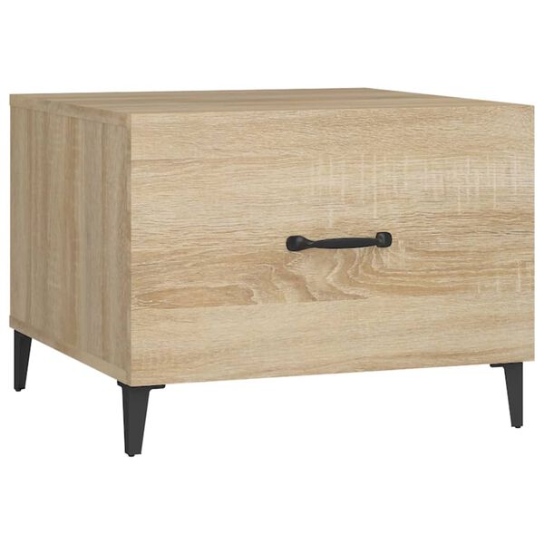 vidaXL Coffee Table with Metal Legs Sonoma Oak 50x50x40 cm