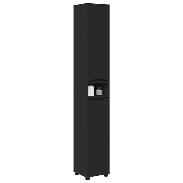 vidaXL Bathroom Cabinet Black 30.5 x 30 x 195 cm Engineered Wood