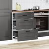 vidaXL Kitchen Base Cabinet "Kalmar" Black Engineered Wood