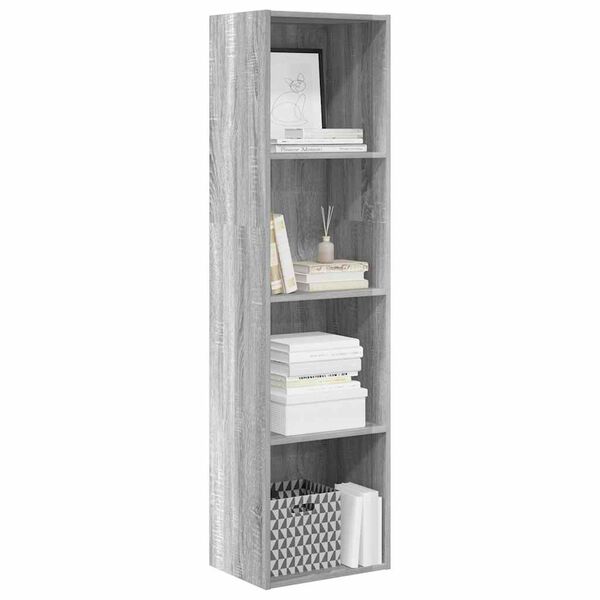 vidaXL Bookcase Grey Sonoma 40x30x152 cm Engineered Wood