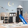 vidaXL Kids' Loft Bed with Tower without Mattress White&Black 90x200cm