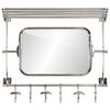 vidaXL Luggage Rack with Coat Hangers & Mirror Wall Mounted Aluminium