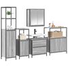vidaXL Bathroom Furniture Set with Shelf 5 pcs Grey 76.5 x 35 x 95 cm