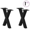 vidaXL Coffee Table Legs X-Shaped 2 pcs Black 37x(30-31) cm Steel