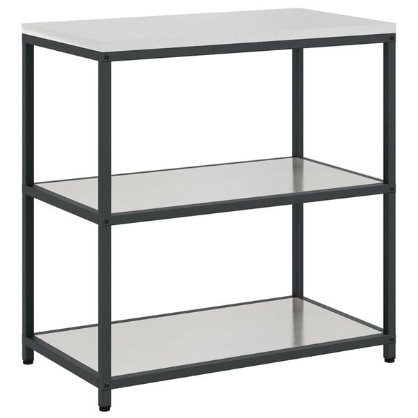 vidaXL Kitchen Storage with Shelf Silver 90 x 50 x 92 cm Steel