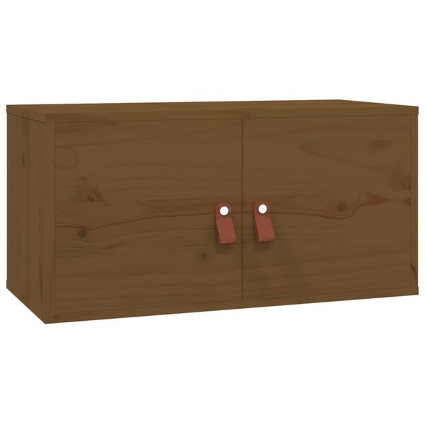 vidaXL Wall Cabinet Honey Brown 60x30x30 cm Solid Wood Pine