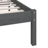 vidaXL Bed Frame without Mattress Grey Solid Wood 140x190 cm