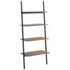 vidaXL 4-Tier Leaning Shelf Dark Brown and Black 64x34x150.5 cm