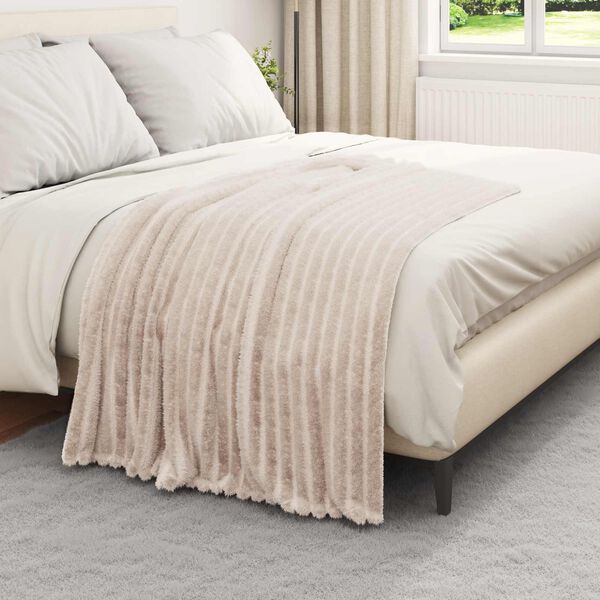 vidaXL Throw Blanket Beige 150 x 130 cm Fleece