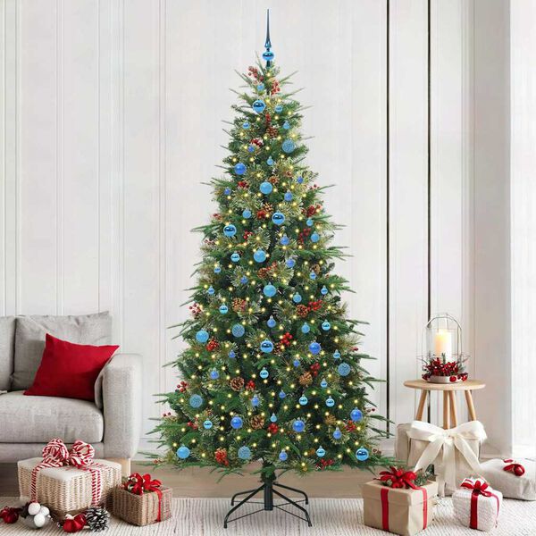 vidaXL Artificial Hinged Christmas Tree Green 240 cm PE and PVC