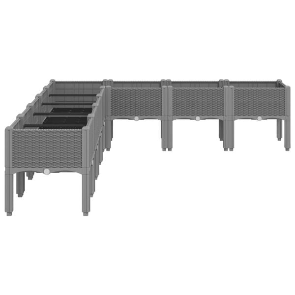 vidaXL Garden Planter with Legs Light Grey 200x160x42 cm PP