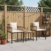 vidaXL Outdoor Furniture Set 3 pcs Beige and Cream White PE Rattan