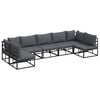 vidaXL Garden Sofa Set 7 pcs Black Aluminium