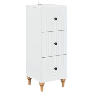 vidaXL Drawer Cabinet White 33 x 34.5 x 90 cm Engineered Wood