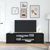 vidaXL TV Cabinet Black Oak 188.5x41x50 cm Engineered Wood