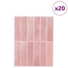 vidaXL Rectangular Tile 20 pcs Pink 29 x 23 x 0.08 cm