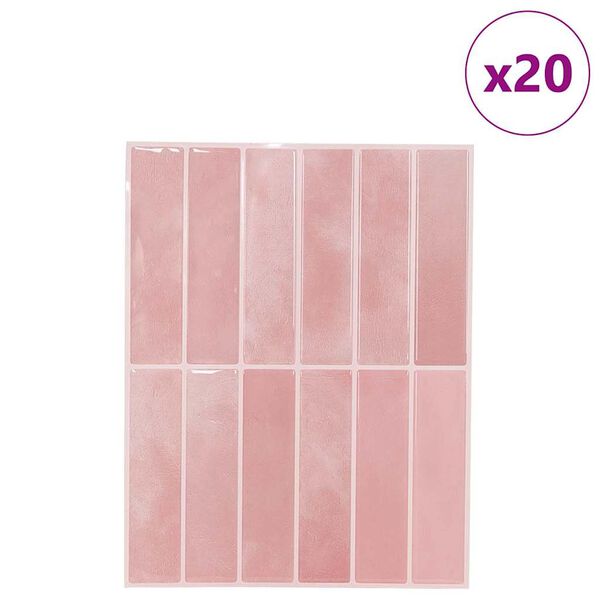 vidaXL Rectangular Tile 20 pcs Pink 29 x 23 x 0.08 cm