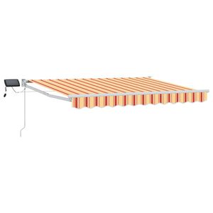vidaXL Manual Retractable Awning with LEDs Multicolour 3 x 2 m