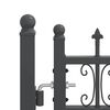 vidaXL Fence Gate with Spear Top Black 305x125 cm Powder-coated Steel