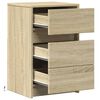 vidaXL Bedside Cabinet with LED Lights Sonoma Oak Engineered Wood