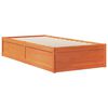 vidaXL Bookcase Bed without Mattress Wax Brown 90x200cm Solid Wood Pine