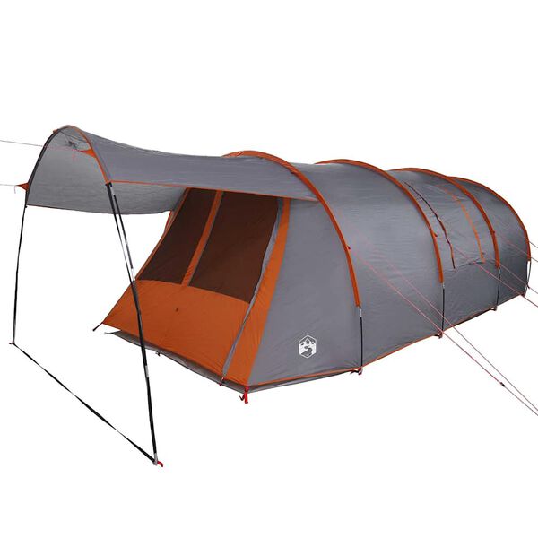 vidaXL Tunnel Tent with Roof Grey and Orange 740 x 370 x 220 cm