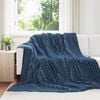 vidaXL Throw Blanket Navy Blue 240 x 220 cm Fleece