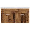 vidaXL Bathroom Sink Cabinet with Built-in Basin Old Wood