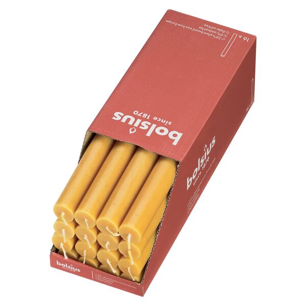 Bolsius Table Candles Shine 16 pcs 27 cm Honeycomb Yellow