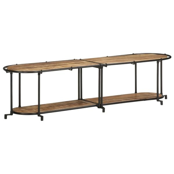 vidaXL TV Cabinet 160x42x40 cm Solid Wood Rough Mango