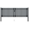 vidaXL Double Door Fence Gate Steel 300x75 cm Anthracite